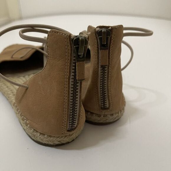 Eileen Fisher Lace suede cognac brown leather espadrille sandals US 9 - Picture 4 of 7